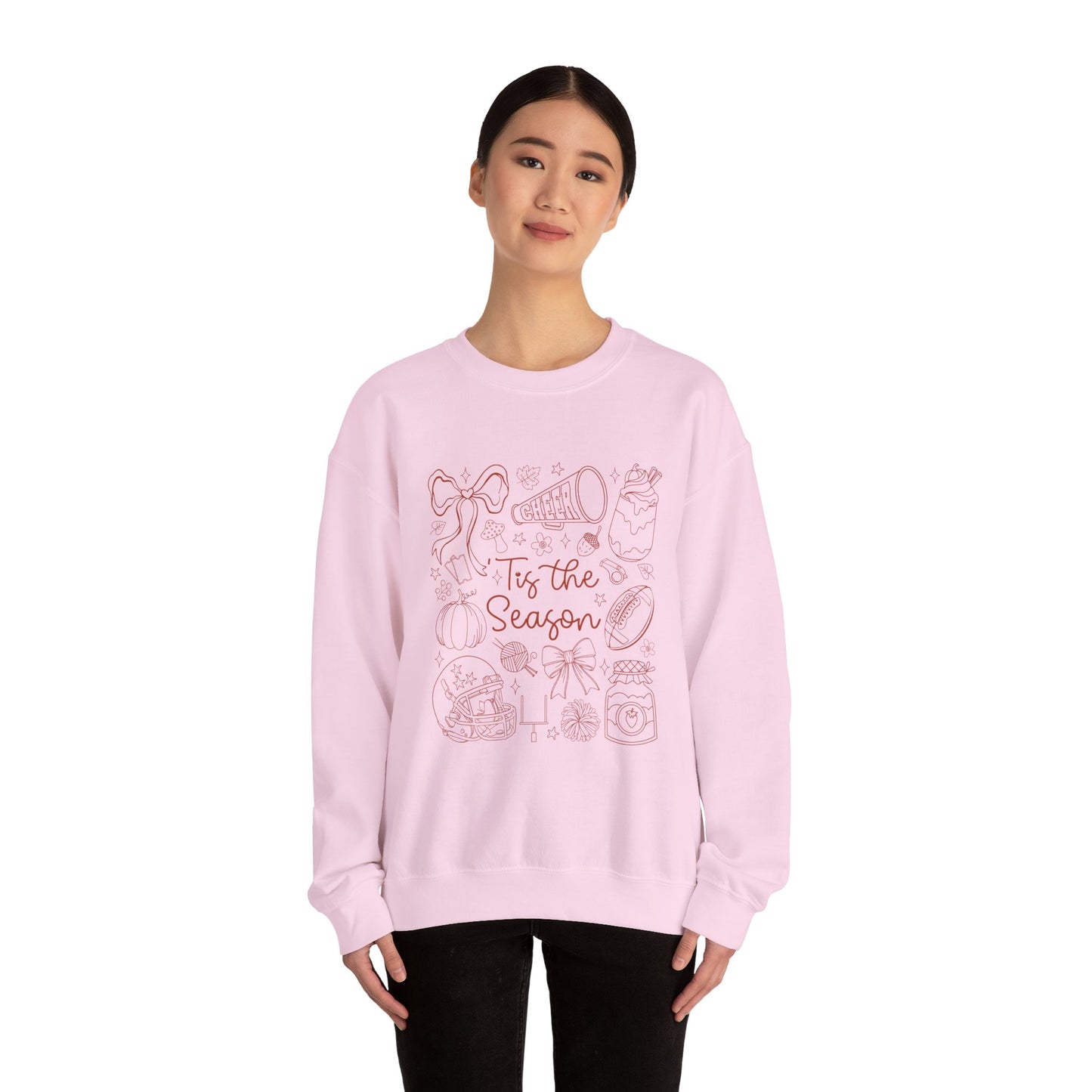 Cozy Cute Fall Crewneck Sweatshirt, Cotton Sweatshirt, Fall Vibes & Football Theme