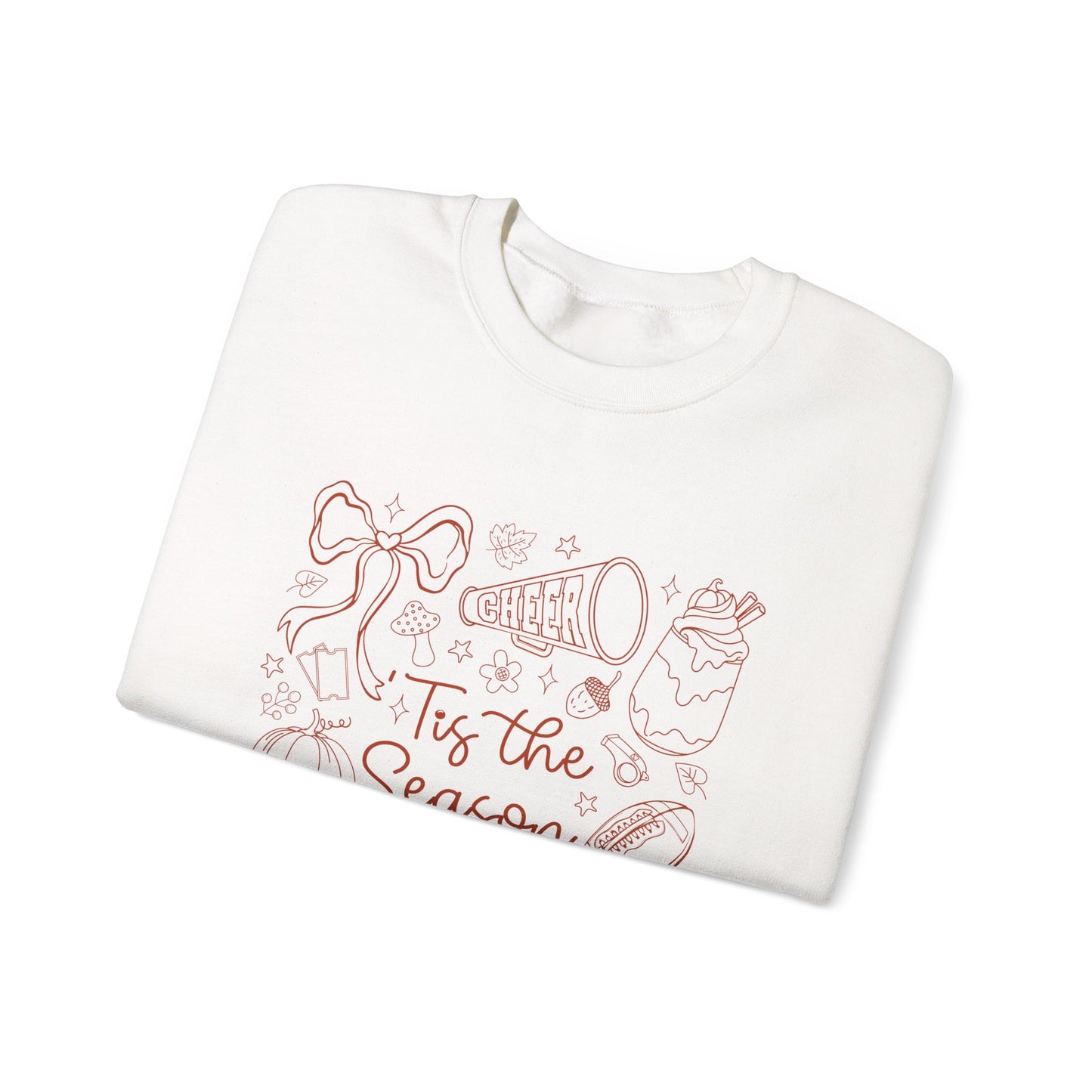 Cozy Cute Fall Crewneck Sweatshirt, Cotton Sweatshirt, Fall Vibes & Football Theme
