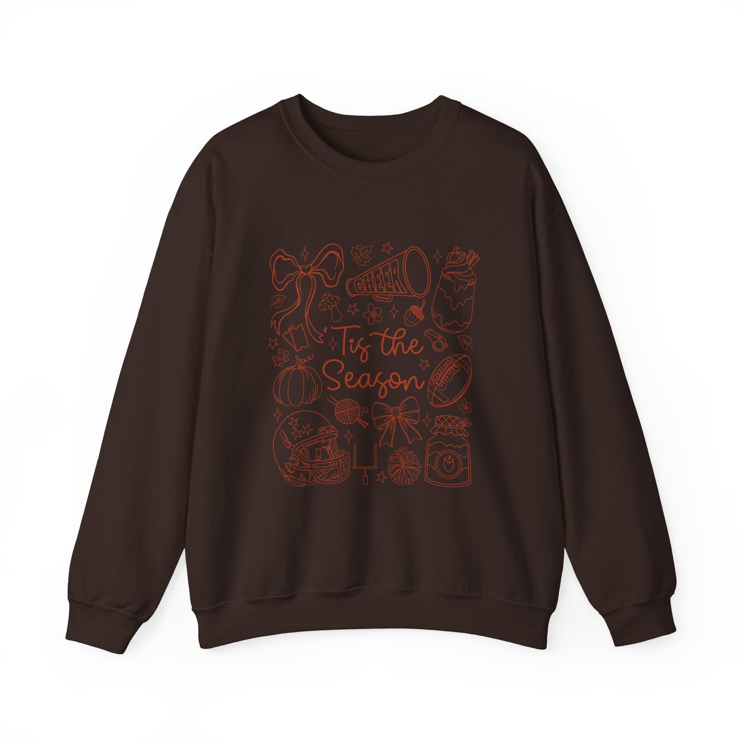 Cozy Cute Fall Crewneck Sweatshirt, Cotton Sweatshirt, Fall Vibes & Football Theme