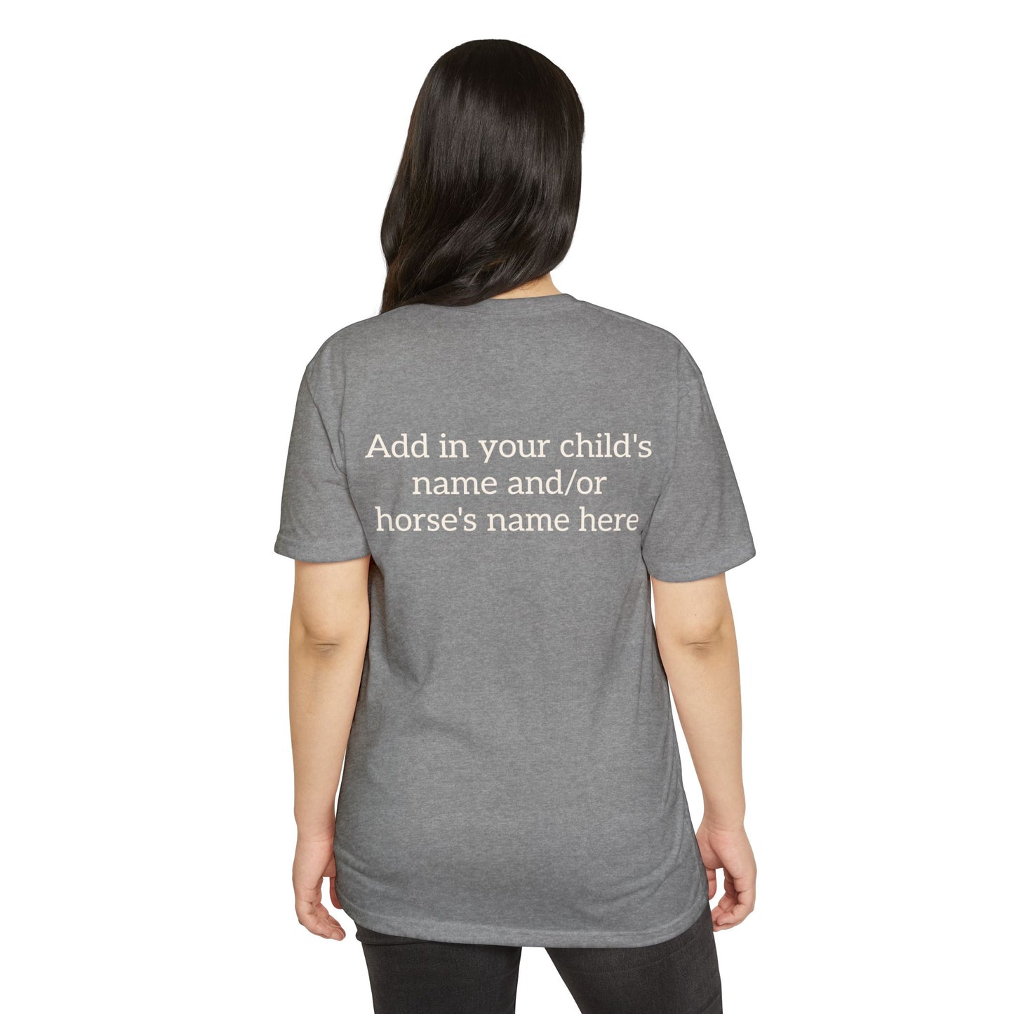 Horse Show Mom T-Shirt, Customizable Parent Tee, Equestrian Gift, Horse Lover Apparel, Sports Event Shirt, Personalize, Jersey T-Shirt