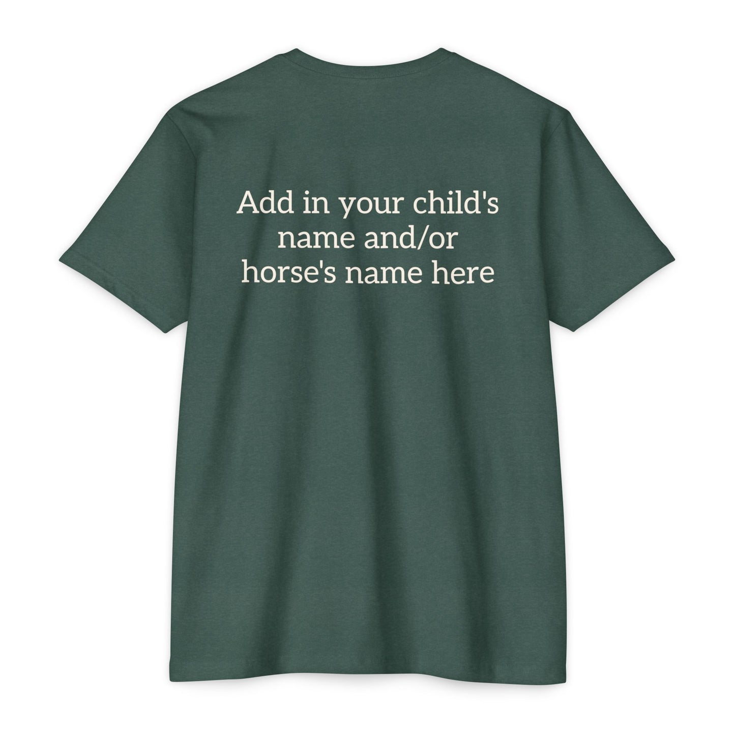 Horse Show Mom T-Shirt, Customizable Parent Tee, Equestrian Gift, Horse Lover Apparel, Sports Event Shirt, Personalize, Jersey T-Shirt