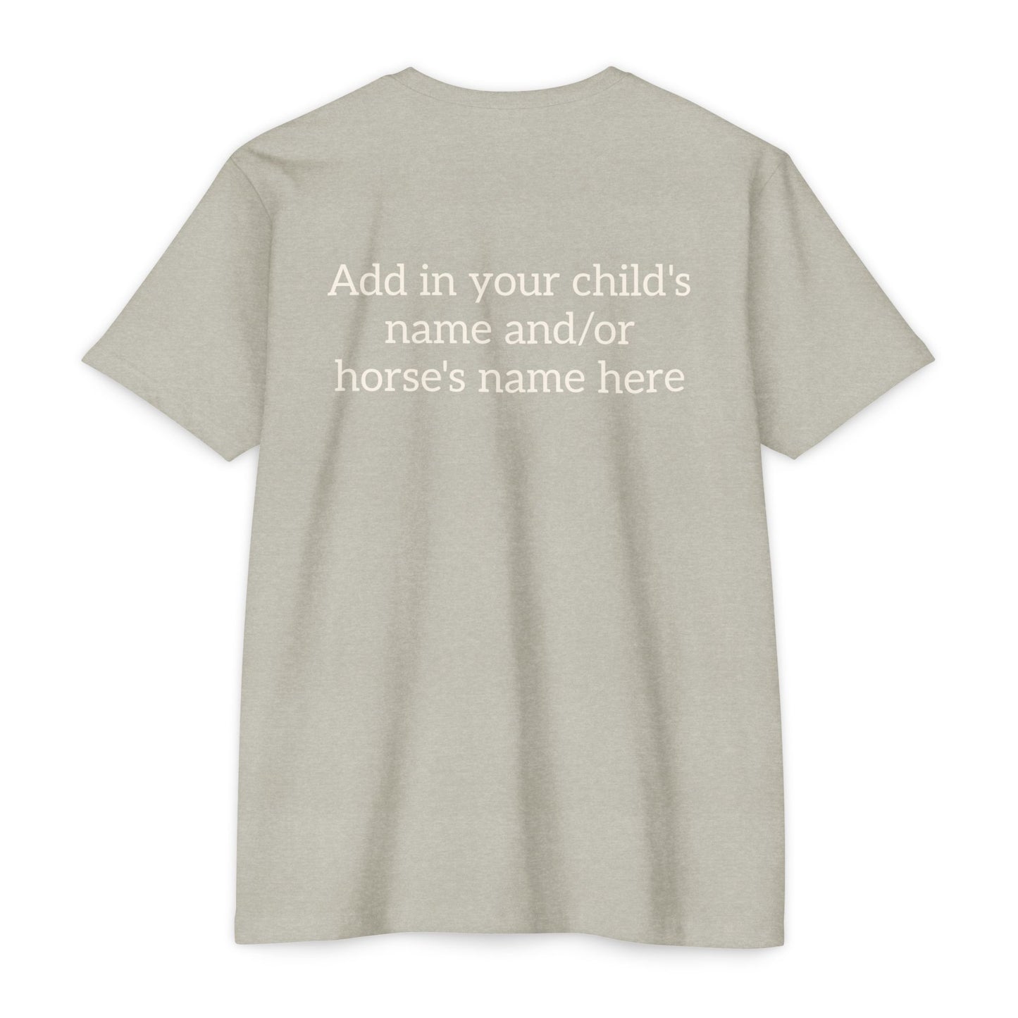 Horse Show Mom T-Shirt, Customizable Parent Tee, Equestrian Gift, Horse Lover Apparel, Sports Event Shirt, Personalize, Jersey T-Shirt