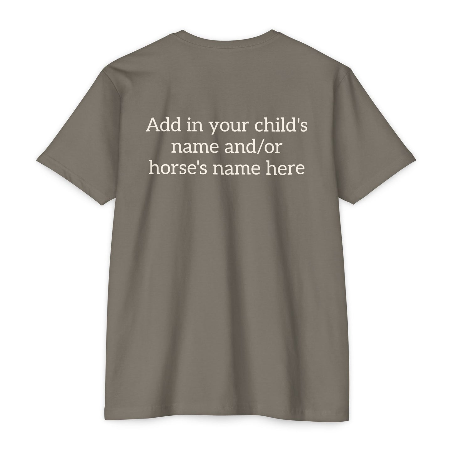 Horse Show Mom T-Shirt, Customizable Parent Tee, Equestrian Gift, Horse Lover Apparel, Sports Event Shirt, Personalize, Jersey T-Shirt