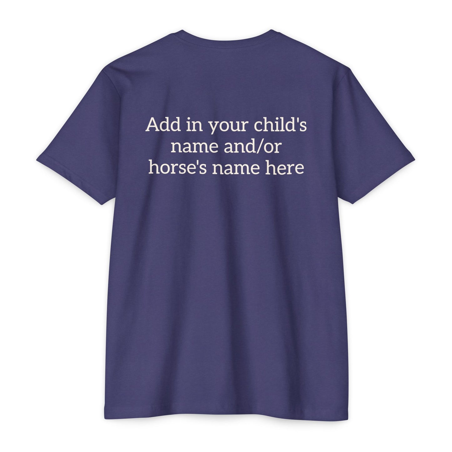 Horse Show Mom T-Shirt, Customizable Parent Tee, Equestrian Gift, Horse Lover Apparel, Sports Event Shirt, Personalize, Jersey T-Shirt