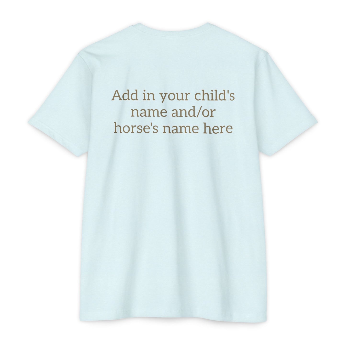 Horse Show Mom T-Shirt, Customizable Parent Tee, Equestrian Gift, Horse Lover Apparel, Sports Event Shirt, Personalize, Jersey T-Shirt