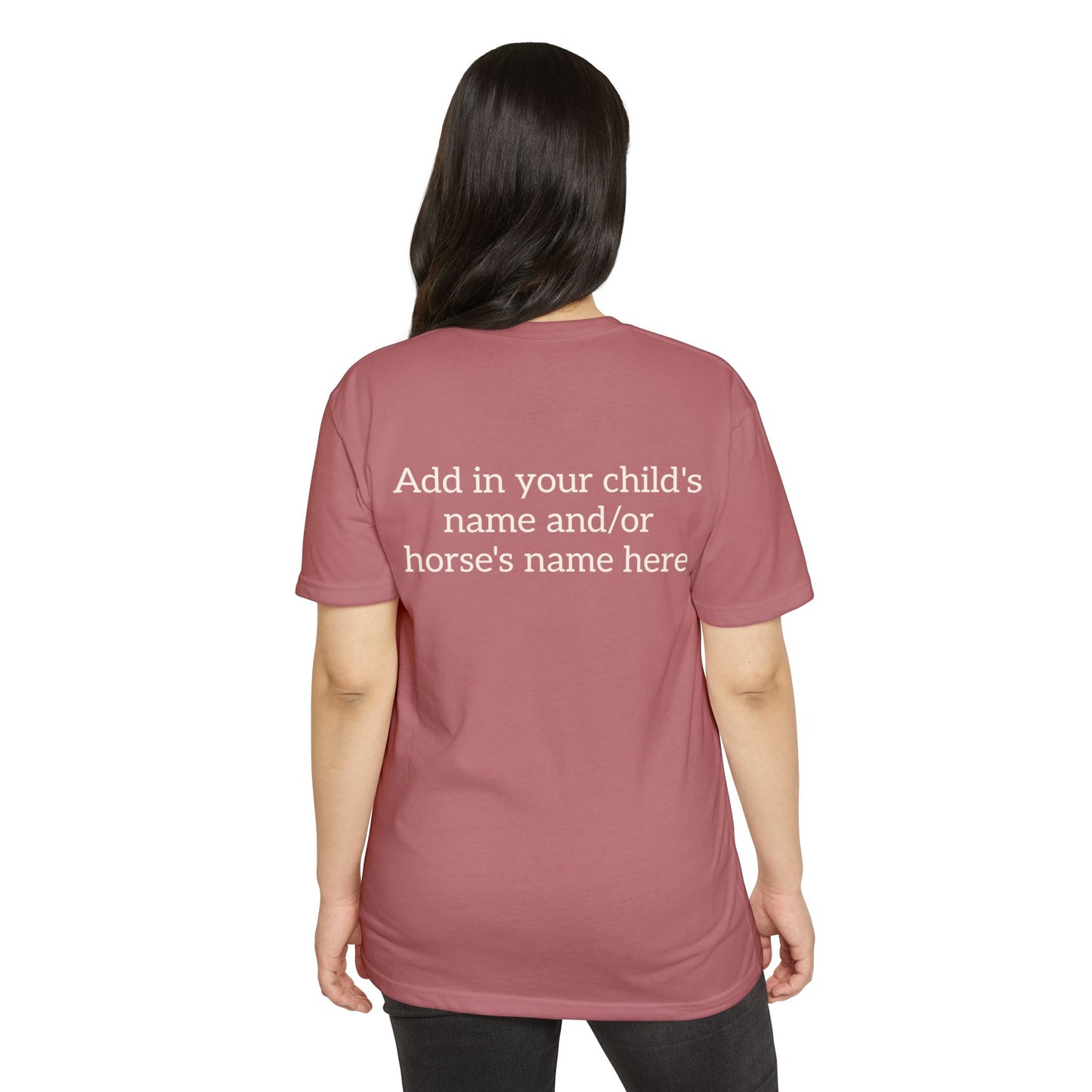 Horse Show Mom T-Shirt, Customizable Parent Tee, Equestrian Gift, Horse Lover Apparel, Sports Event Shirt, Personalize, Jersey T-Shirt