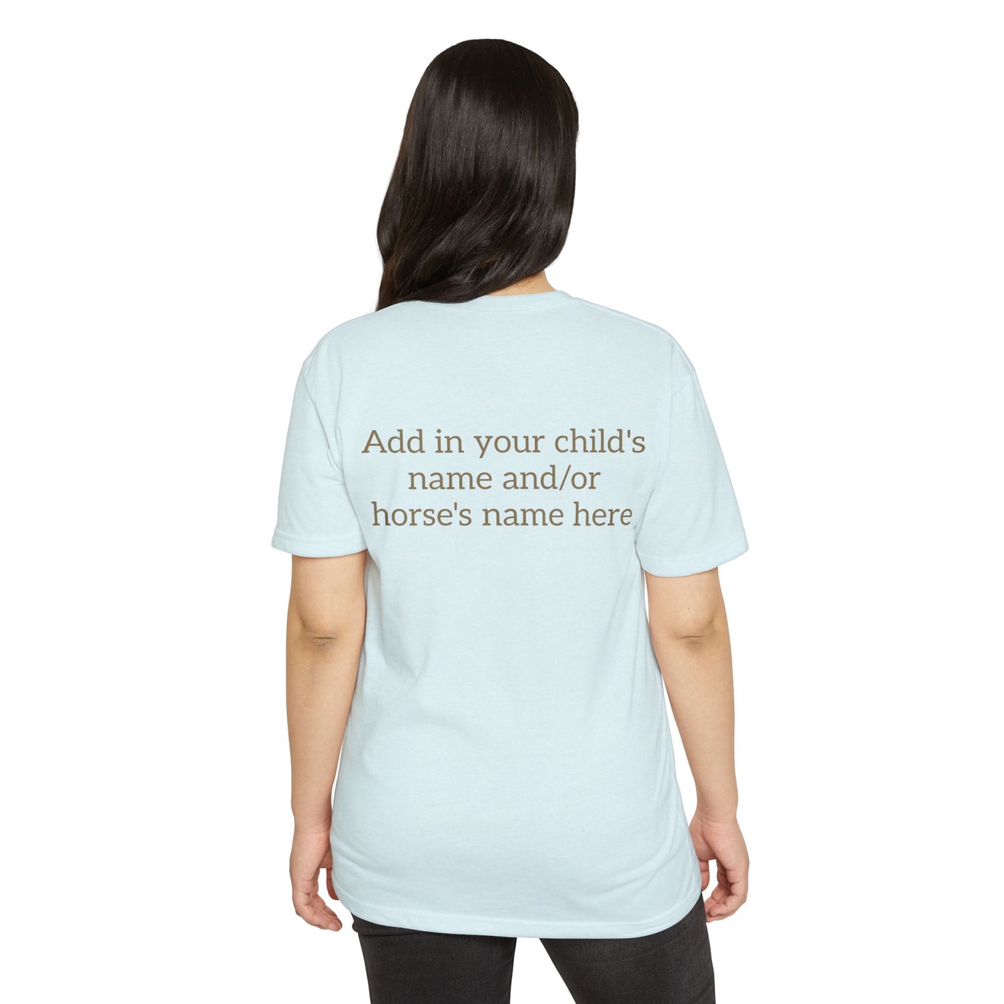 Horse Show Mom T-Shirt, Customizable Parent Tee, Equestrian Gift, Horse Lover Apparel, Sports Event Shirt, Personalize, Jersey T-Shirt