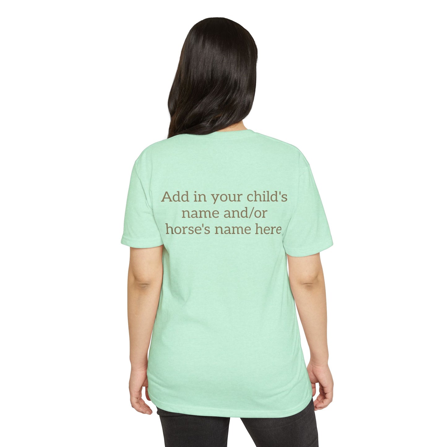 Horse Show Mom T-Shirt, Customizable Parent Tee, Equestrian Gift, Horse Lover Apparel, Sports Event Shirt, Personalize, Jersey T-Shirt