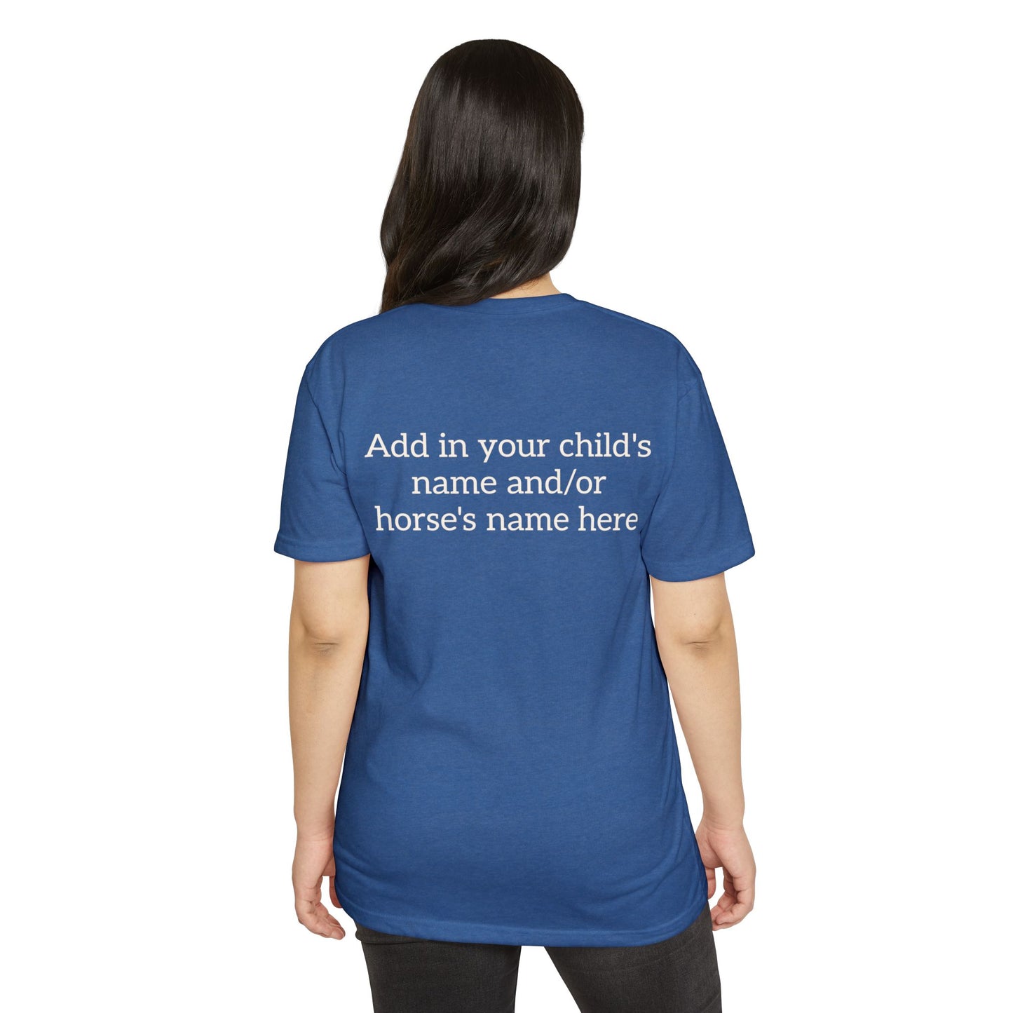 Horse Show Mom T-Shirt, Customizable Parent Tee, Equestrian Gift, Horse Lover Apparel, Sports Event Shirt, Personalize, Jersey T-Shirt