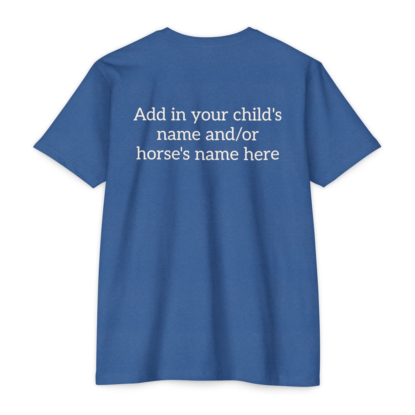 Horse Show Mom T-Shirt, Customizable Parent Tee, Equestrian Gift, Horse Lover Apparel, Sports Event Shirt, Personalize, Jersey T-Shirt