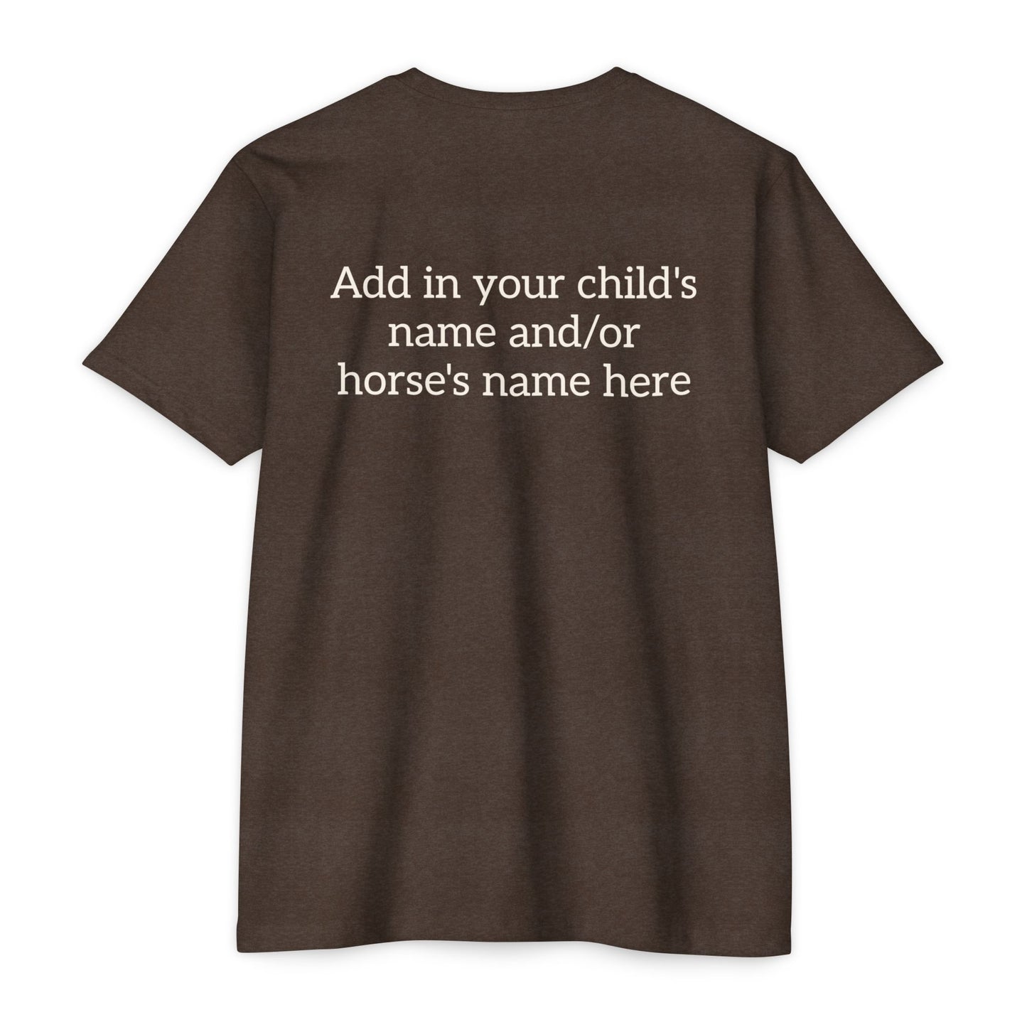 Horse Show Mom T-Shirt, Customizable Parent Tee, Equestrian Gift, Horse Lover Apparel, Sports Event Shirt, Personalize, Jersey T-Shirt
