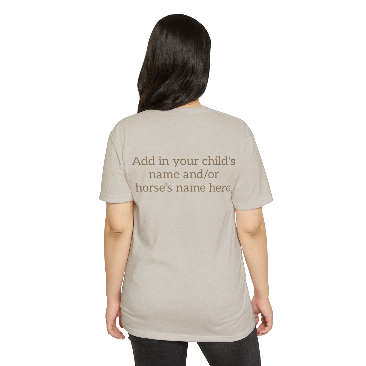 Horse Show Mom T-Shirt, Customizable Parent Tee, Equestrian Gift, Horse Lover Apparel, Sports Event Shirt, Personalize, Jersey T-Shirt