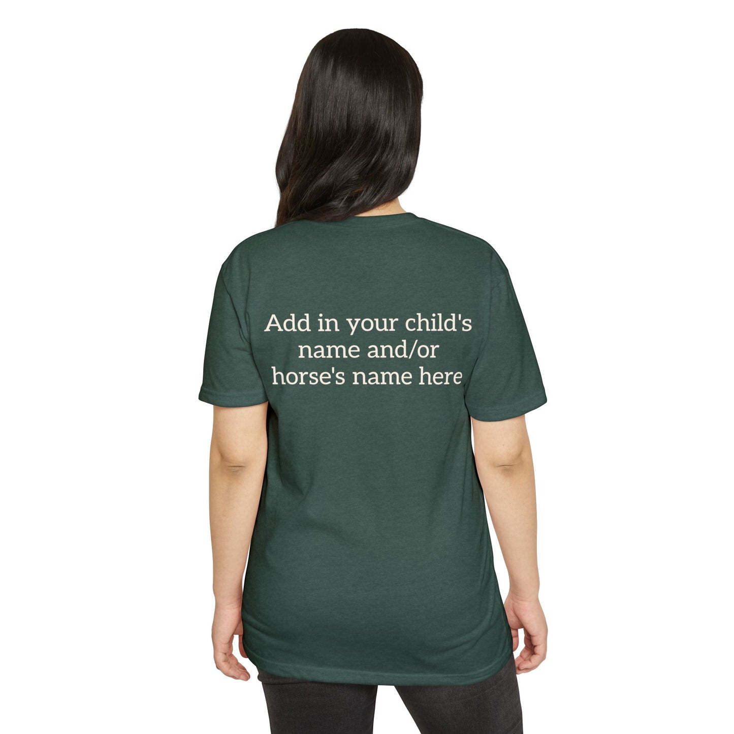 Horse Show Mom T-Shirt, Customizable Parent Tee, Equestrian Gift, Horse Lover Apparel, Sports Event Shirt, Personalize, Jersey T-Shirt