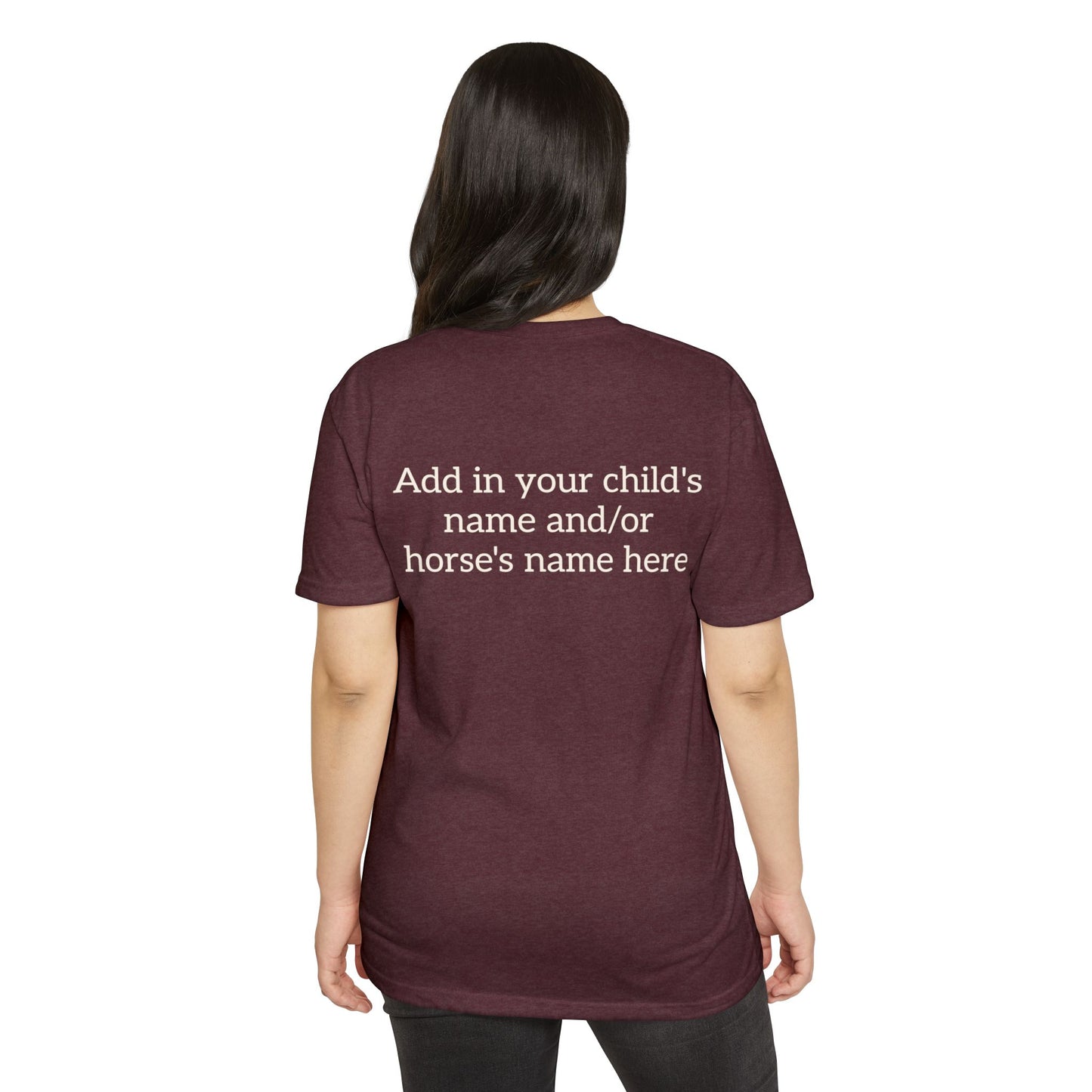 Horse Show Mom T-Shirt, Customizable Parent Tee, Equestrian Gift, Horse Lover Apparel, Sports Event Shirt, Personalize, Jersey T-Shirt