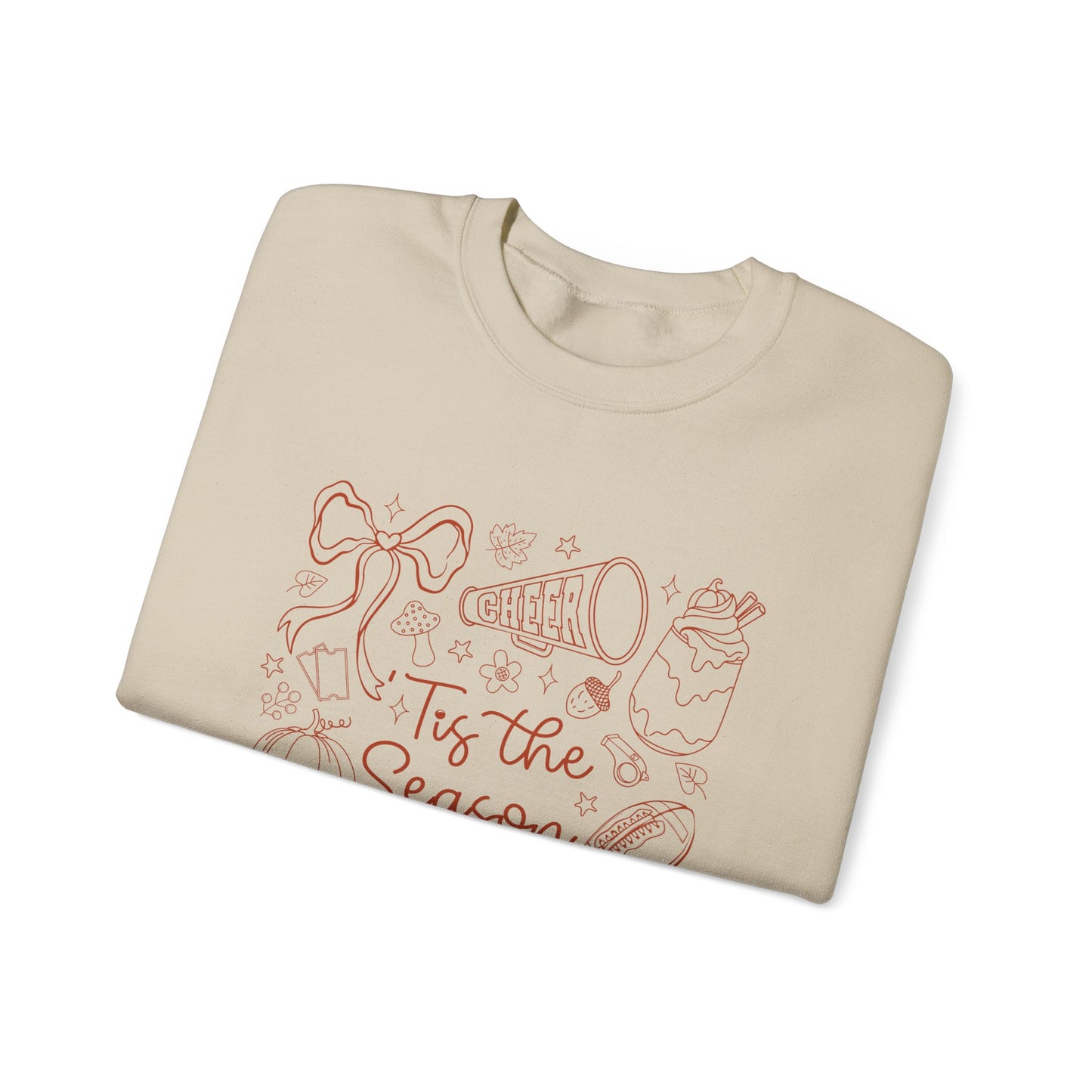 Cozy Cute Fall Crewneck Sweatshirt, Cotton Sweatshirt, Fall Vibes & Football Theme