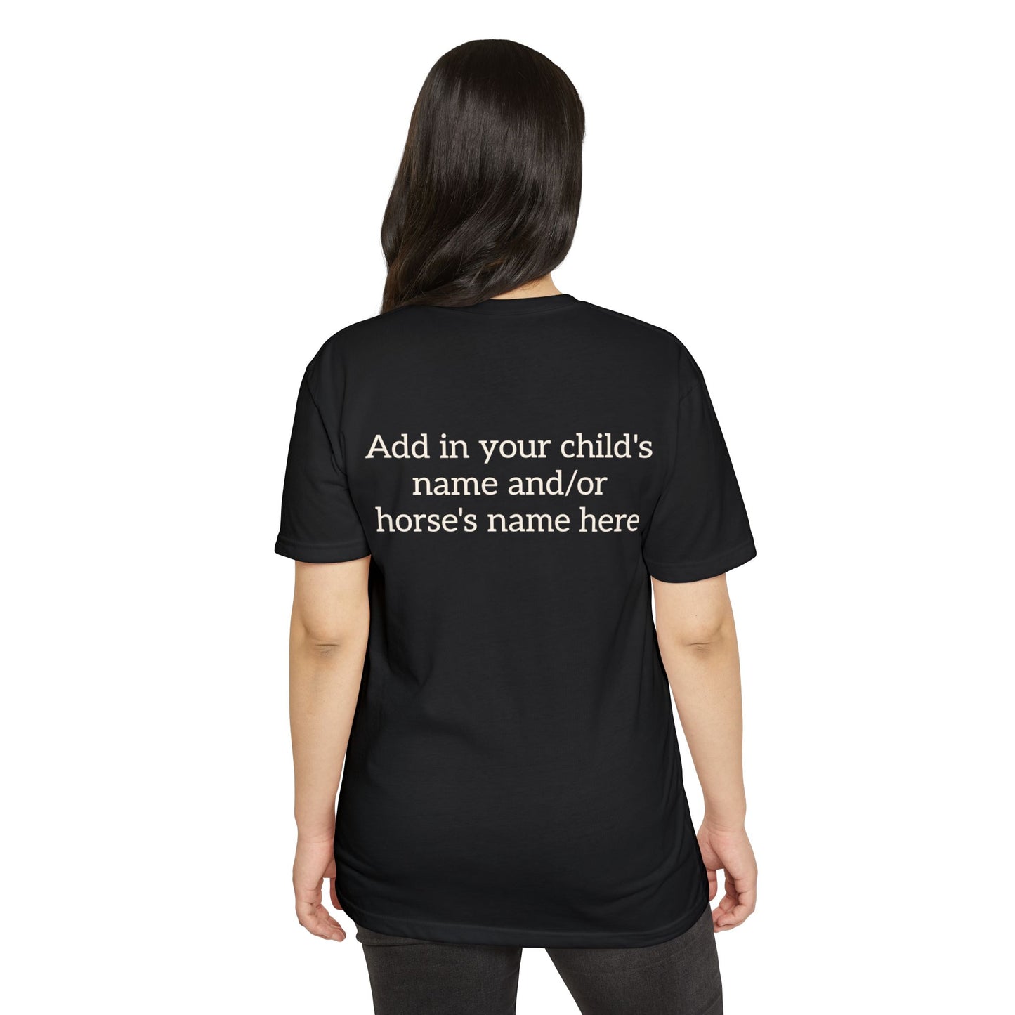 Horse Show Mom T-Shirt, Customizable Parent Tee, Equestrian Gift, Horse Lover Apparel, Sports Event Shirt, Personalize, Jersey T-Shirt
