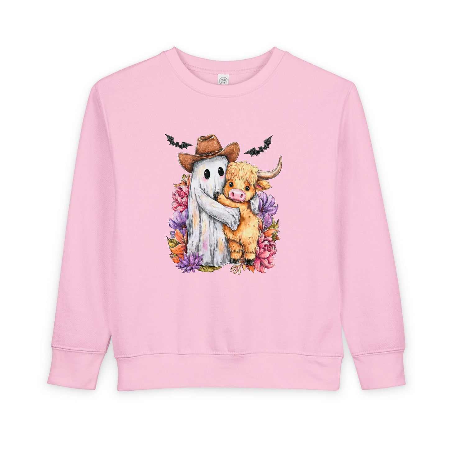 Adorable Toddler Sweatshirt with Ghost and Cow Design, Halloween Outfit, Cute Kids Apparel, Cozy Toddler Clothing, Fall Fashion