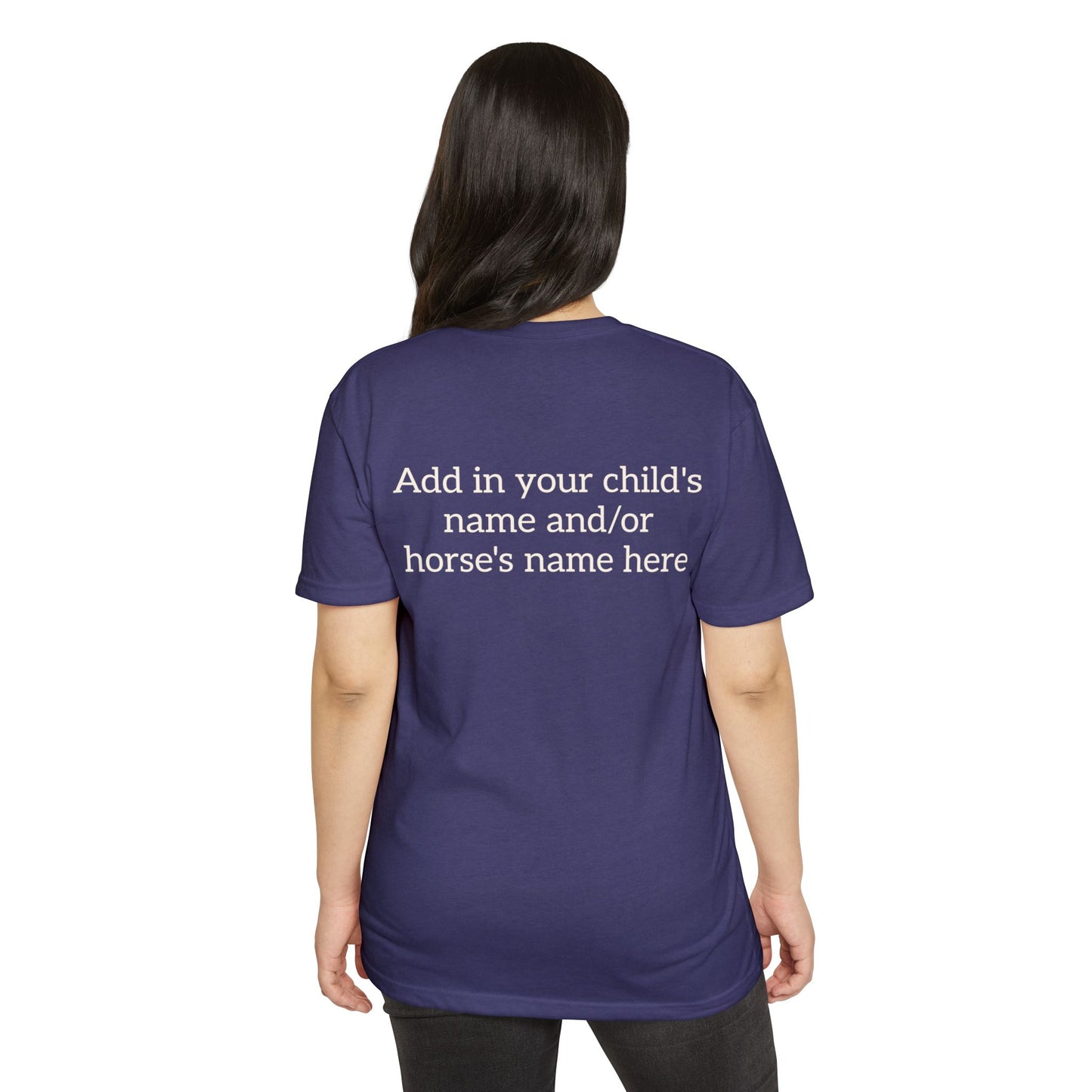 Horse Show Mom T-Shirt, Customizable Parent Tee, Equestrian Gift, Horse Lover Apparel, Sports Event Shirt, Personalize, Jersey T-Shirt