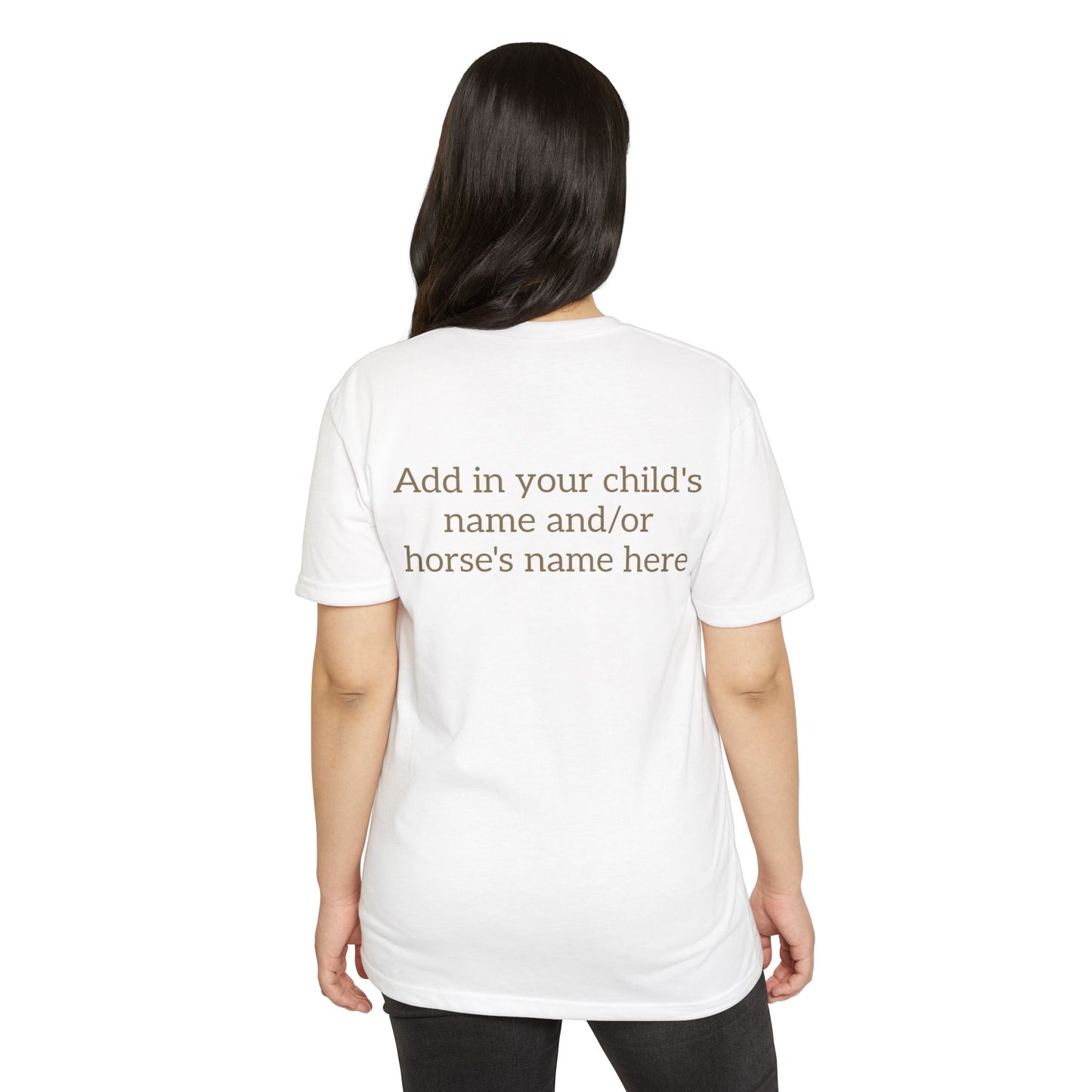 Horse Show Mom T-Shirt, Customizable Parent Tee, Equestrian Gift, Horse Lover Apparel, Sports Event Shirt, Personalize, Jersey T-Shirt