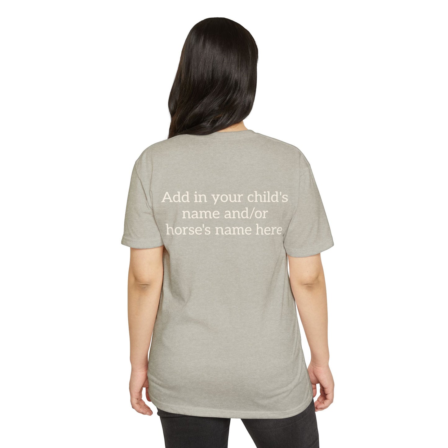 Horse Show Mom T-Shirt, Customizable Parent Tee, Equestrian Gift, Horse Lover Apparel, Sports Event Shirt, Personalize, Jersey T-Shirt