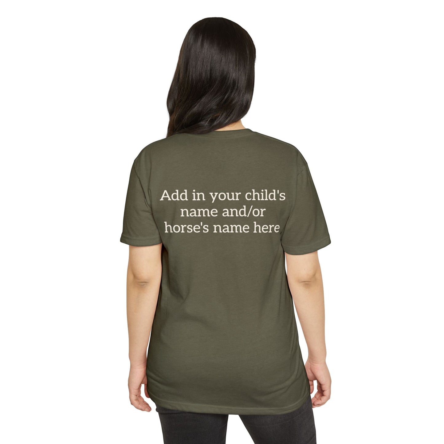 Horse Show Mom T-Shirt, Customizable Parent Tee, Equestrian Gift, Horse Lover Apparel, Sports Event Shirt, Personalize, Jersey T-Shirt