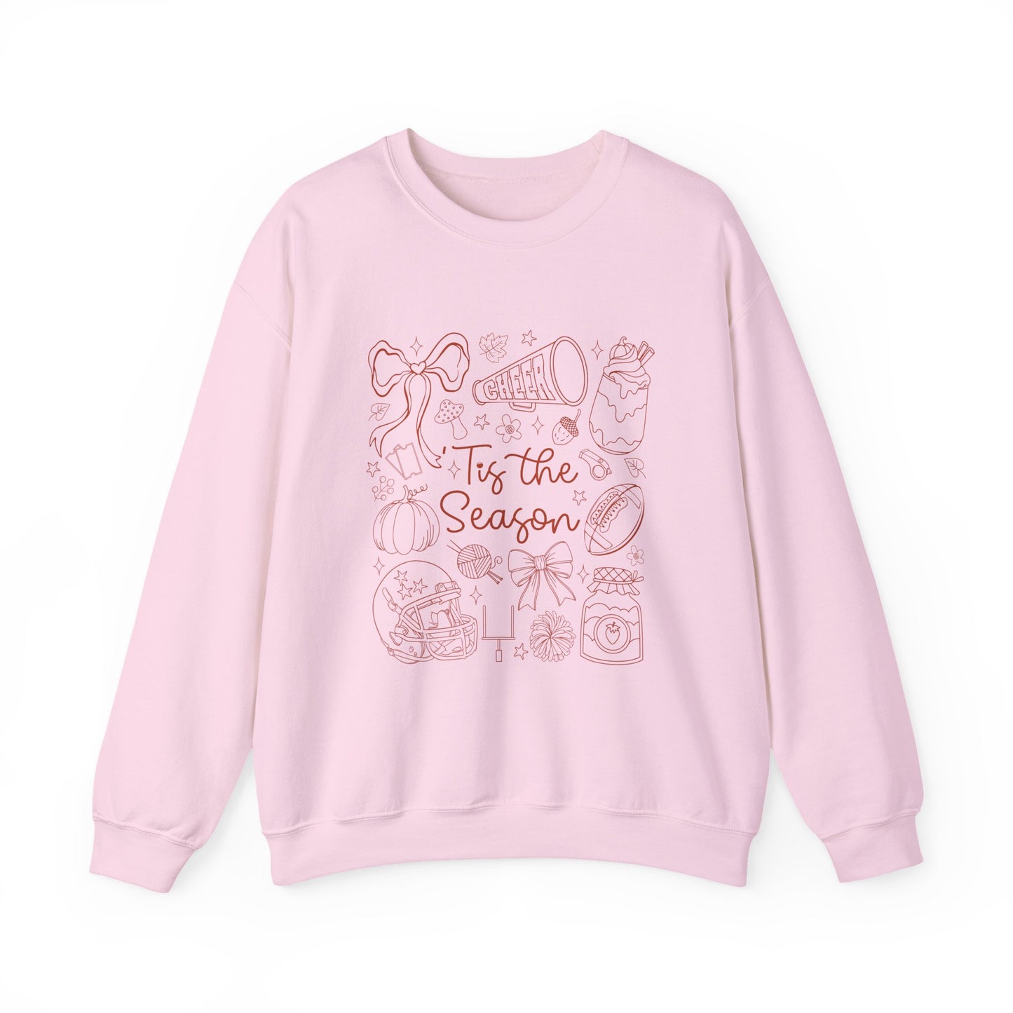 Cozy Cute Fall Crewneck Sweatshirt, Cotton Sweatshirt, Fall Vibes & Football Theme