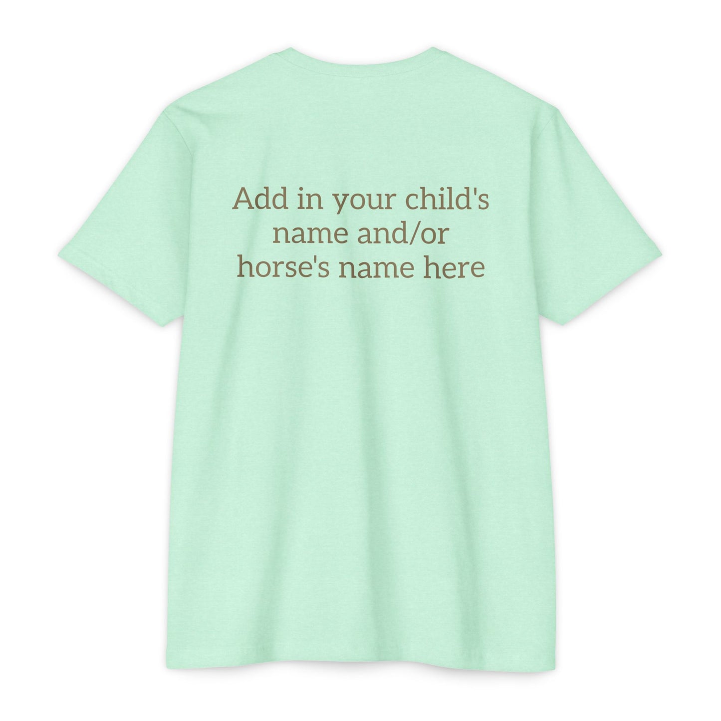 Horse Show Mom T-Shirt, Customizable Parent Tee, Equestrian Gift, Horse Lover Apparel, Sports Event Shirt, Personalize, Jersey T-Shirt