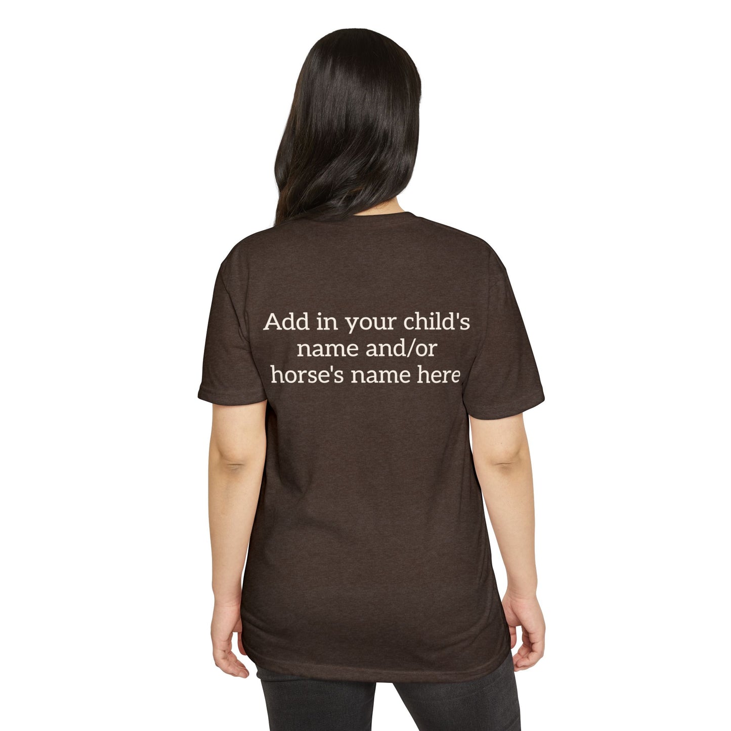 Horse Show Mom T-Shirt, Customizable Parent Tee, Equestrian Gift, Horse Lover Apparel, Sports Event Shirt, Personalize, Jersey T-Shirt