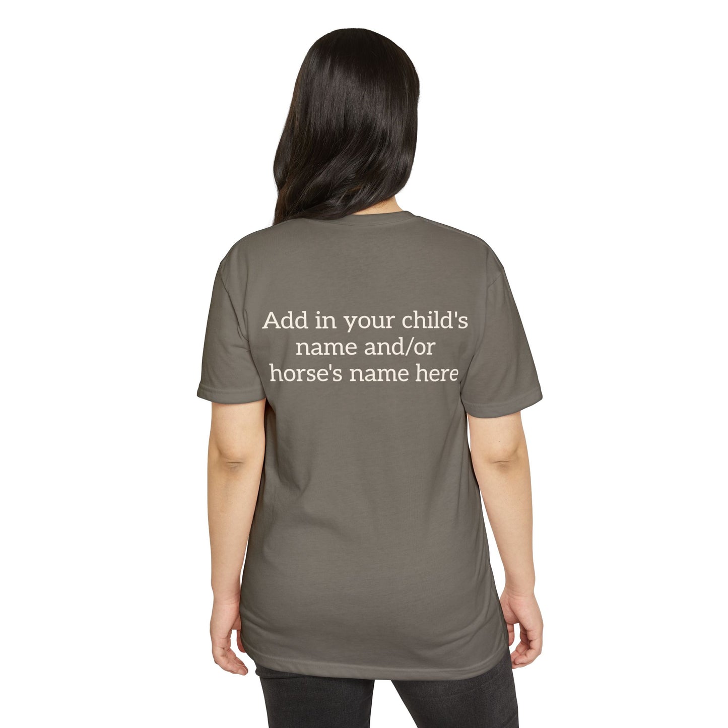 Horse Show Mom T-Shirt, Customizable Parent Tee, Equestrian Gift, Horse Lover Apparel, Sports Event Shirt, Personalize, Jersey T-Shirt