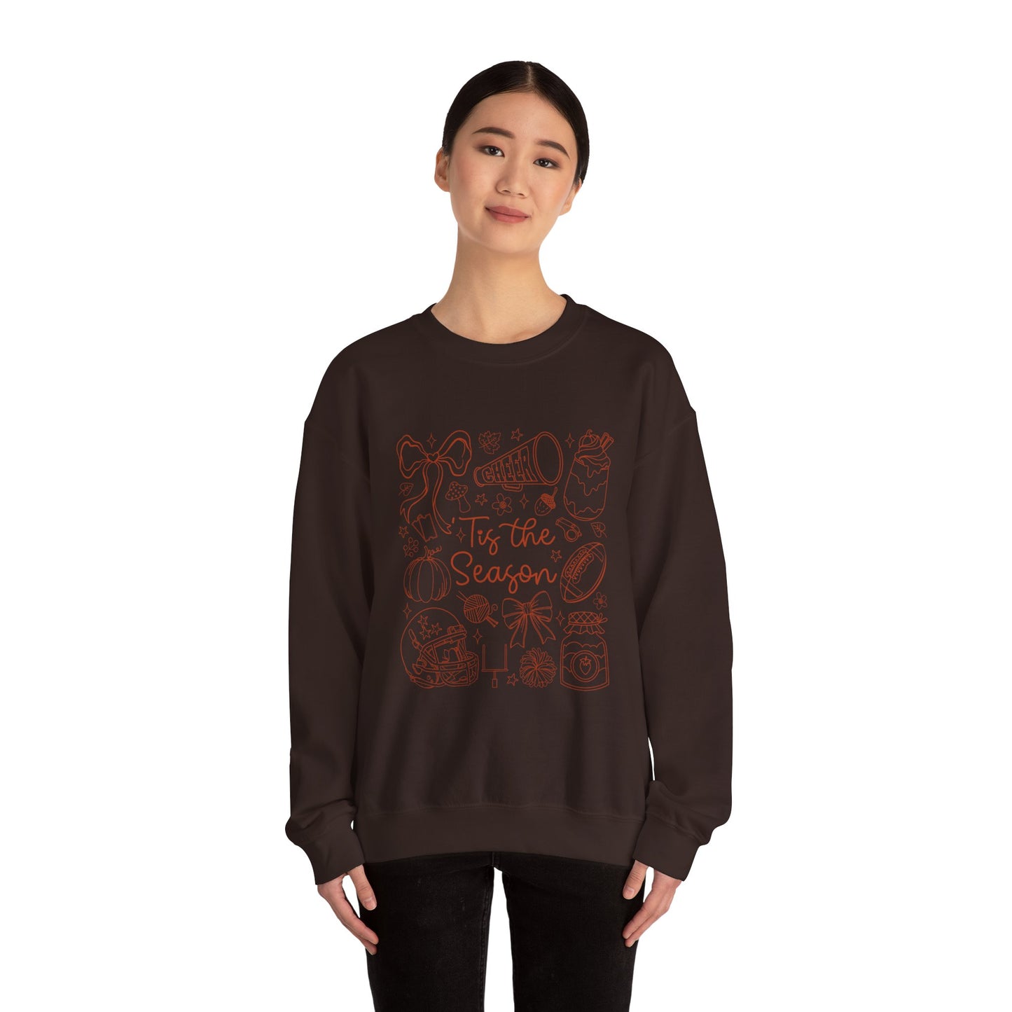 Cozy Cute Fall Crewneck Sweatshirt, Cotton Sweatshirt, Fall Vibes & Football Theme