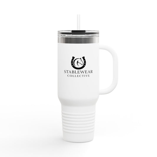 Equestrian 40oz Insulated Travel Mug, Horse Show Tumblr, Gift for Horse Lovers, Stainless Steel