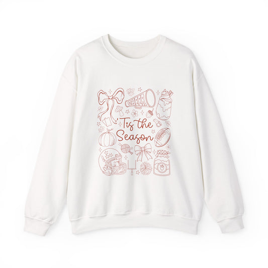 Cozy Cute Fall Crewneck Sweatshirt, Cotton Sweatshirt, Fall Vibes & Football Theme
